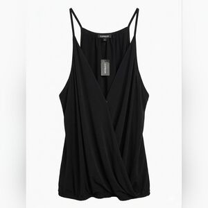 NWT Express Black Drape Wrap Tank Top | Size XL